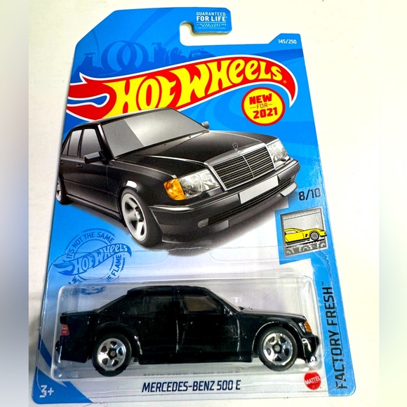 Hot Wheels Mercedes Benz 500 E – Black Factory Fresh Edition (8/10, 145/250) 1:64 Scale